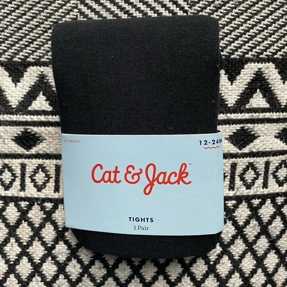 Cat & Jacks Black Tights 12-24 months